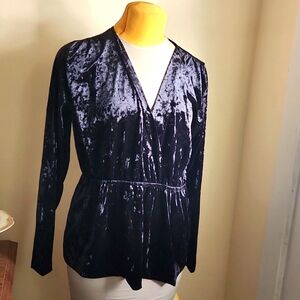 Forever 21 Knit Crushed Velvet Peplum Top, Sz 1X